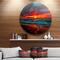 Designart - Red Sunset over Blue Waters' Ultra Vibrant Seascape Metal Circle Wall Art